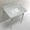 Fauceture KVPB3022M8SQ6 30" Console Sink with Brass Legs (8-Inch, 3 Hole), Marble White/Polished Nickel KVPB3022M8SQ6 - alternate 5